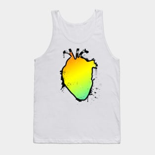 rainbow fade anatomical heart Tank Top